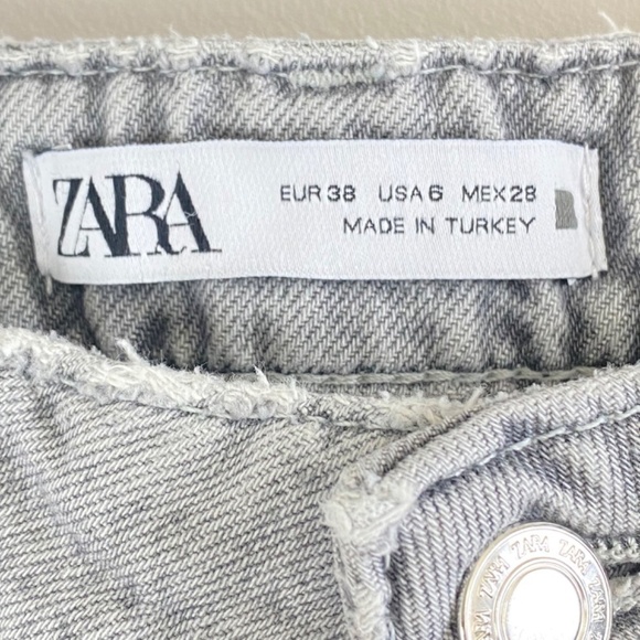 ZARA - High rise Z1975 straight leg jeans in washed gray Size 6 - Picture 6 of 8